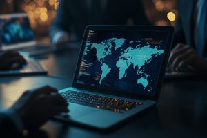 Global Connectivity Work on Laptop